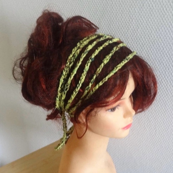Accessories - Layered Braided Hippie Boho Style Headband Rustic Handmade